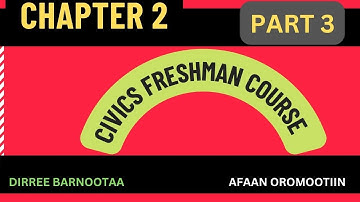 Civics Chapter 2 part 3 Freshman course Afaan Oromootiin.
