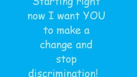 Discrimination is Wrong