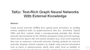 TeKo Text Rich Graph Neural Networks With External Knowledge