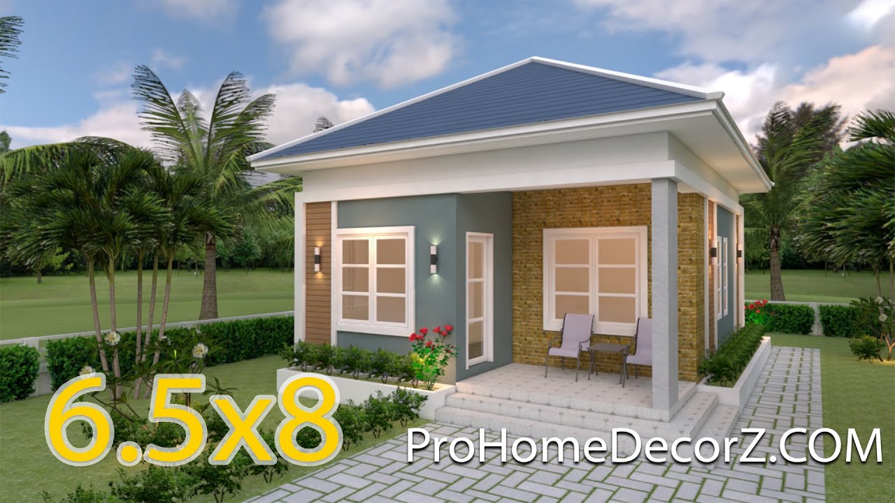 Small Cottage House 6.5x8 Meter 21x26 Feet Hip Roof