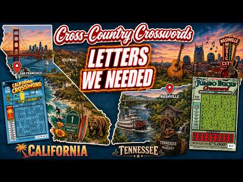 ‼️Letters we needed‼️ Cross Country Crosswords - California & Tennessee Jumbo Lottery Scratch Off