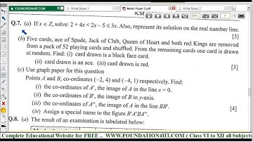 Class 10 Maths ICSE Model Test Paper - 5 || Q.No. 7 ||