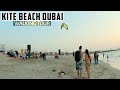 [4K] Dubai&#39;s Most Popular Open Beach! KITE BEACH Sunset Walking Tour!