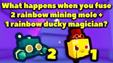 What happens when you fuse 2 rainbow mining mole and 1 rainbow ducky magician? (Pet Simulator X)