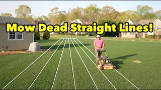 Push Mow Straight Lines Big Lawn | Step By Step How To Do It