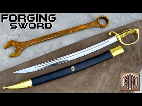 FORGING a Briquet Saber out of Rusted Iron WRENCH - Sword Making