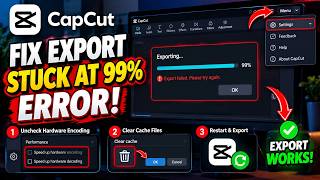 💥 CAPCUT PC TUTORIAL: How to Fix CapCut PC Export Stuck at 99% Error & Render 4K Video