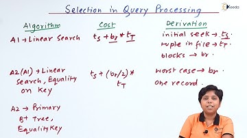 Selection in Query Processing - Query Processing and Optimization - Database Management System