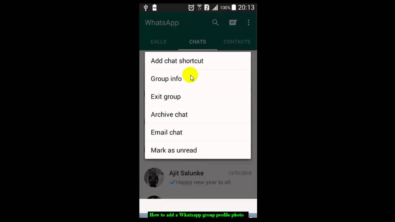 How To Add A Whatsapp Group Profile Photo YouTube