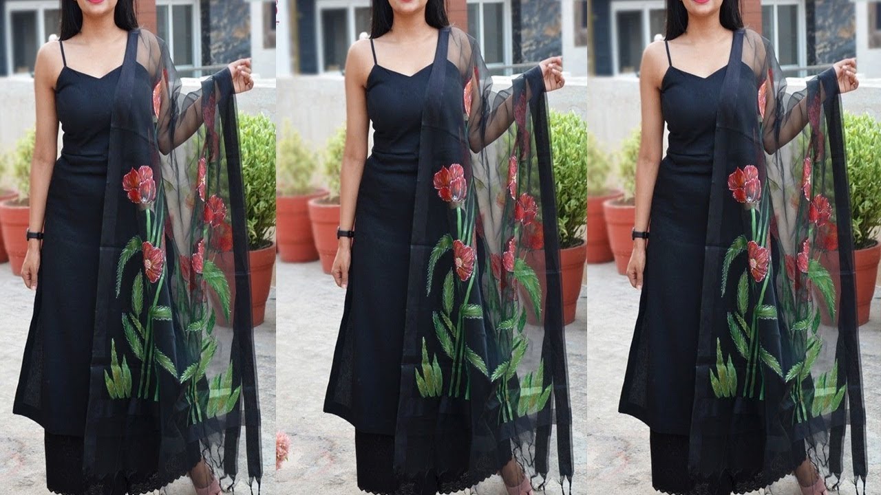 Most Beautiful Black Kurti Designs - YouTube