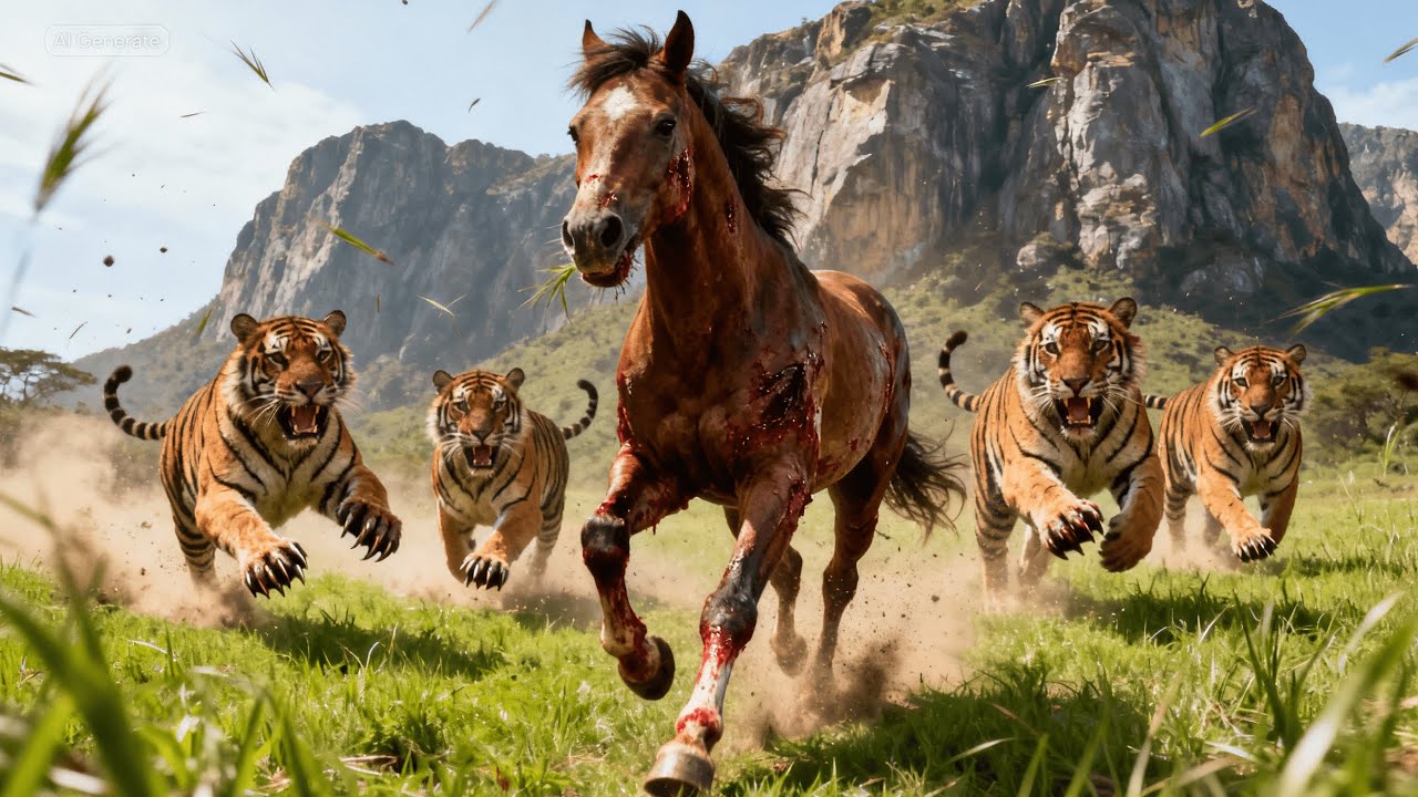 Одинокий дикий осёл, преследуемый белыми пумами в бескрайних степях – захватывающая погоня, 18 серия