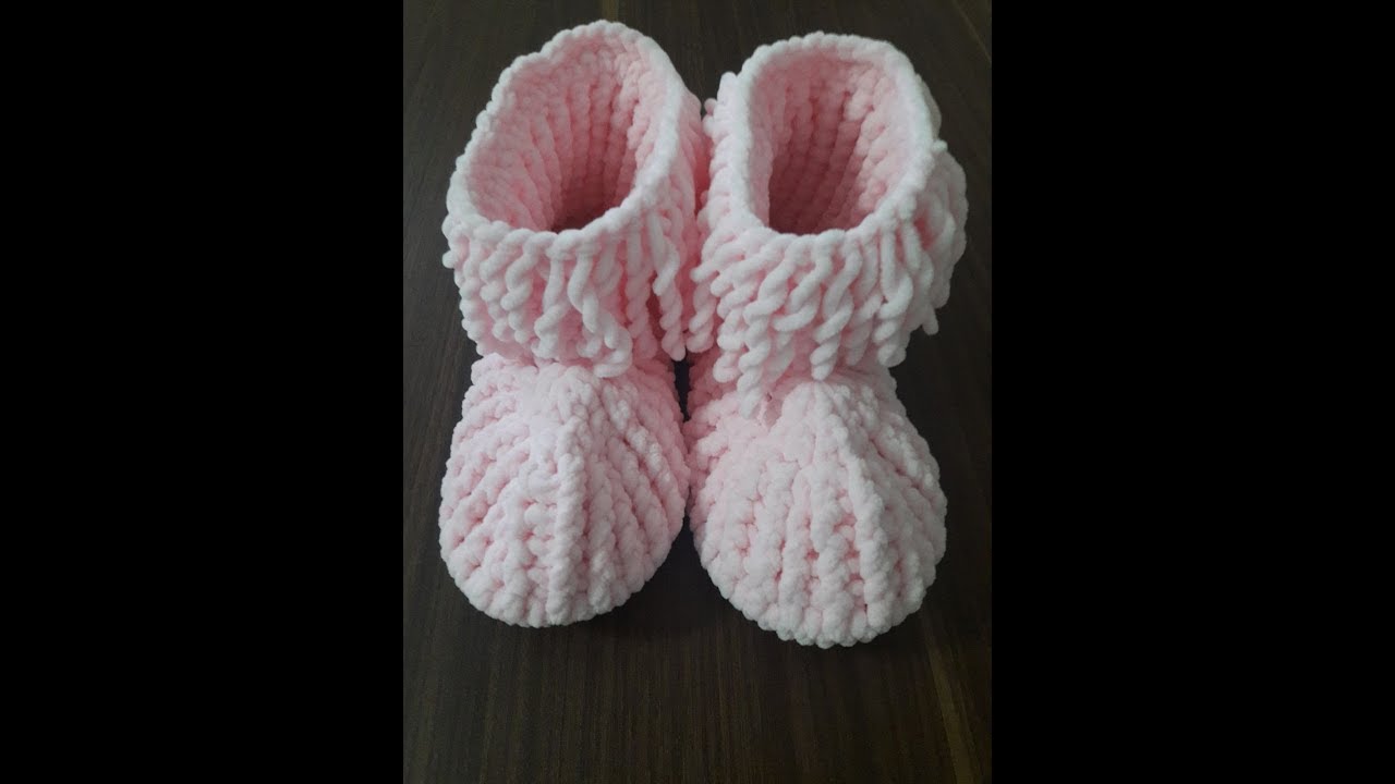 kadife ipten puskullu bebek panduf bot yapimi 6 12 aylik bebekler icin crochetbooties youtube kadife bot bebek bot