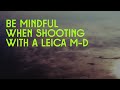 Things to PAY ATTENTION to when shooting with a LEICA M-D