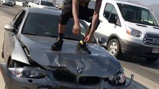 Boong Gang crash his BMW on highway