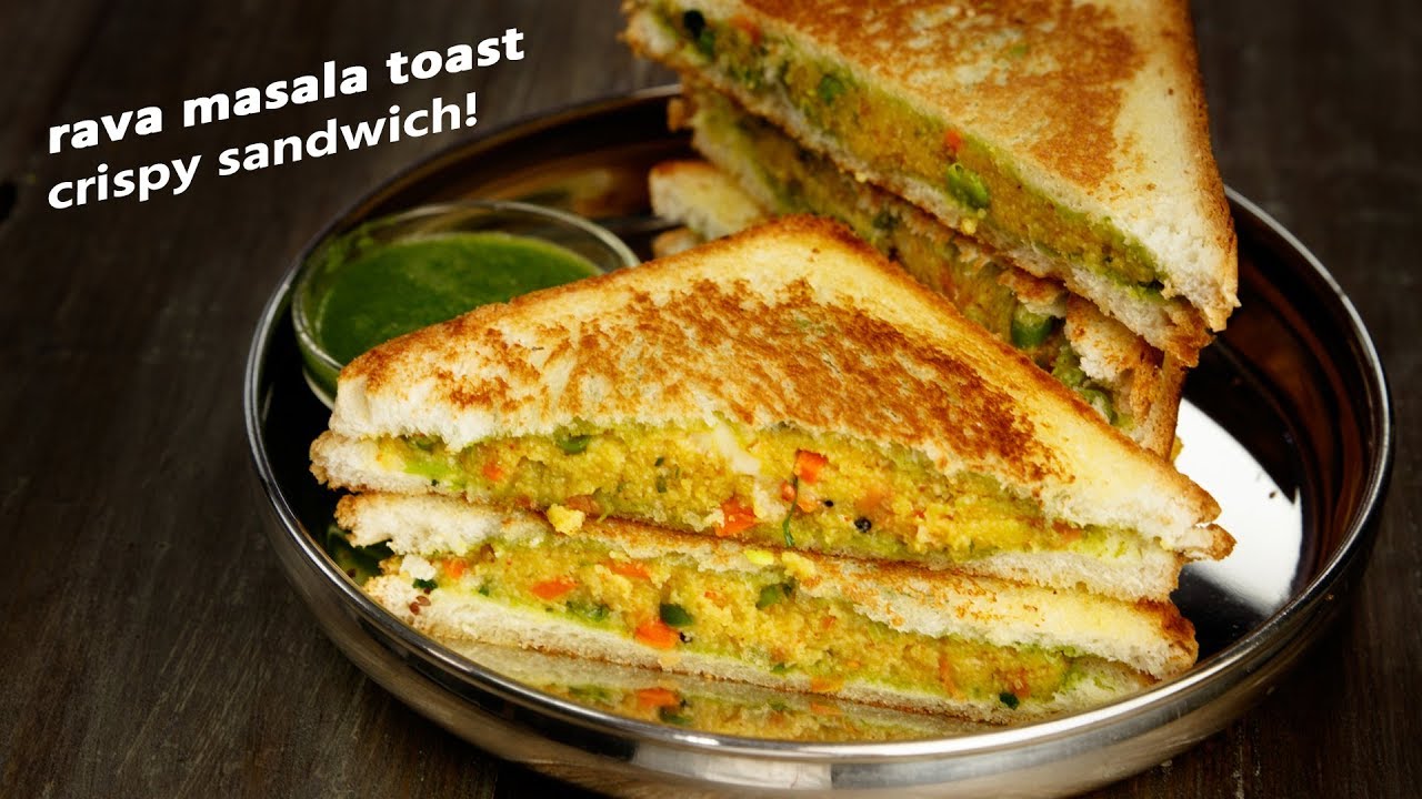 Rava Masala Sandwich - Indian Breakfast Veg Suji Easy Toast Recipe - CookingShooking | Yaman Agarwal