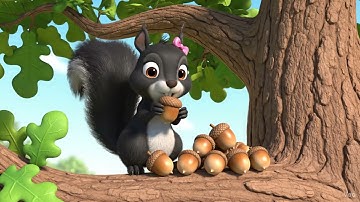 Learn counting with squrel eating nuts from 1 to 10 