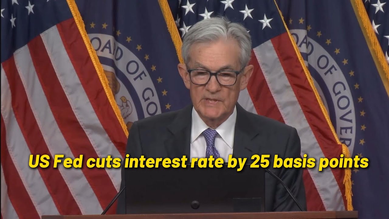 US Fed cuts interest rate by 25 basis points - YouTube
