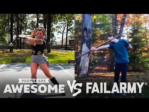 Giant Jenga, Mountain Biking, Staff Spinning Wins VS Fails & More! | People Are Awesome VS FailArmy!