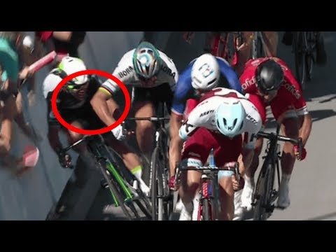 فيديو: تم استبعاد بيتر ساجان من سباق فرنسا للدراجات 2017 بسبب الكوع على كافنديش