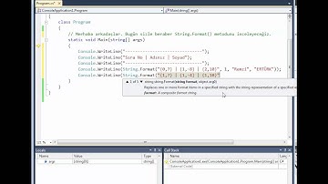 C# Hazır Metotlar Format Metodu Kullanımı
