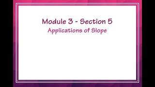 Famous 990 Module 3 Section 5 - Applications of Slope Wealth