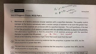 AP Stats Progress Check Unit 6C