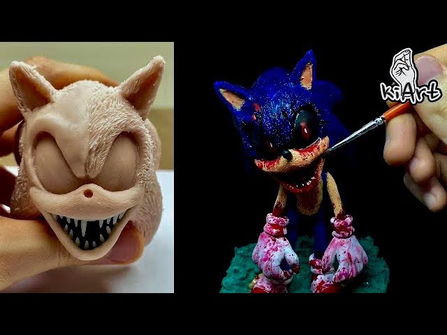 Sculpting Sonic.exe - How to sculpt Sonic.eyx, Monster, Sculpture, Clay,  DIY, FNAF Realistic Style 