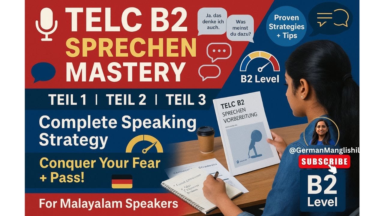 TELC B2 Sprechen Complete Guide 🇩🇪:Conquer All 3 Parts with Confidence | Malayalam Strategies