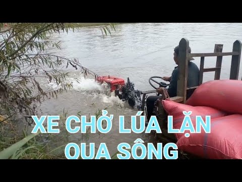 Video xe công nông chở lúa qua sông bằng cách lặn nước!???????????? - youtube