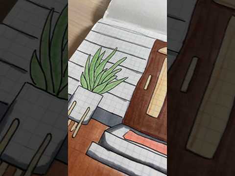 Видео: Бумажный домик в тетради! Часть 2 - рисую вход!