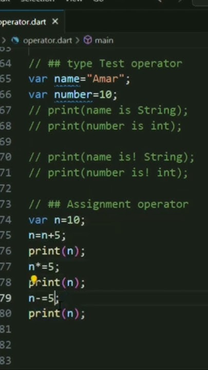 Assignment operator in dart programming language - YouTube