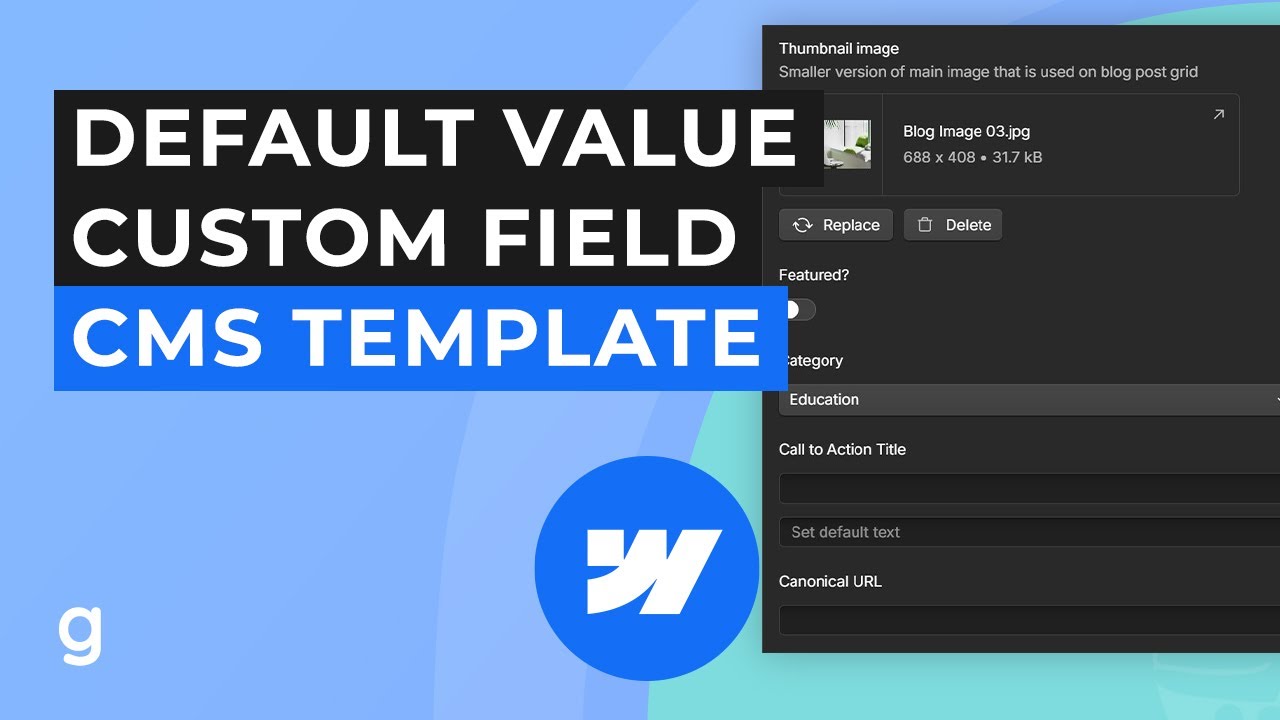 How to Set Default Text or Images in Webflow Custom Fields on CMS ...