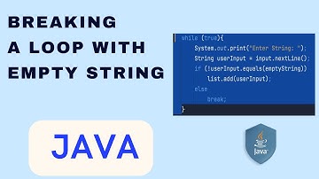 How to terminate a Loop with empty String