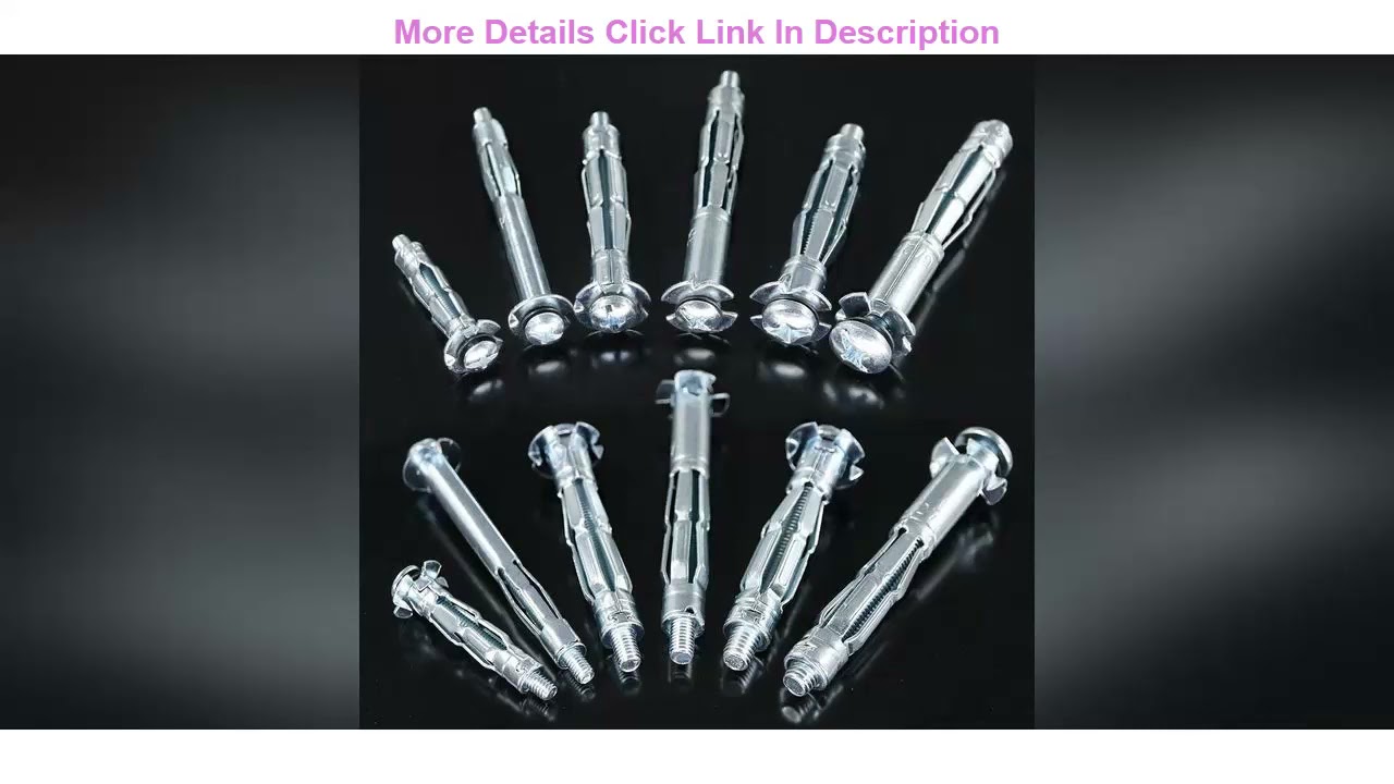 Info Glarks 42Pcs 6 Size Heavy Duty Zinc Plated Steel Molly Bolt Hollow Drive Wall Anchor Screws As