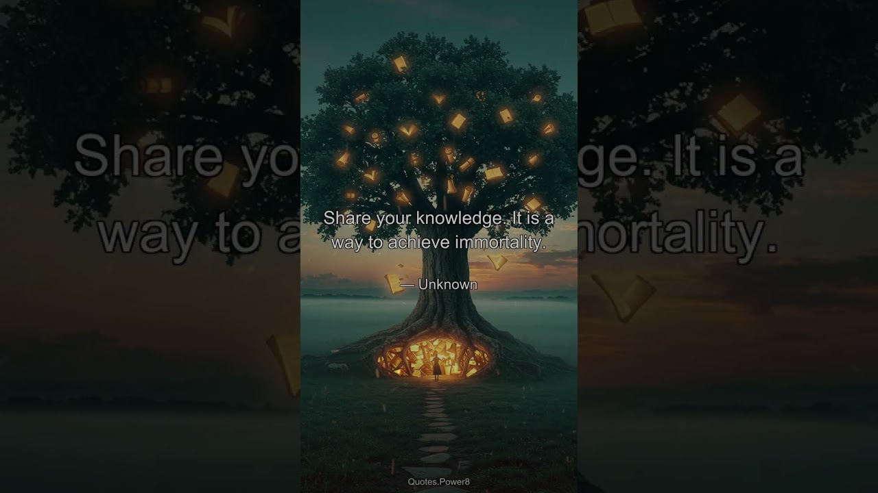 The ONE Way to Achieve Immortality Share Your Knowledge 