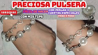 #PULSERA de #PERLAS , #MARCOS y #BALINES #ESPECIALES muy bonita#VIRAL