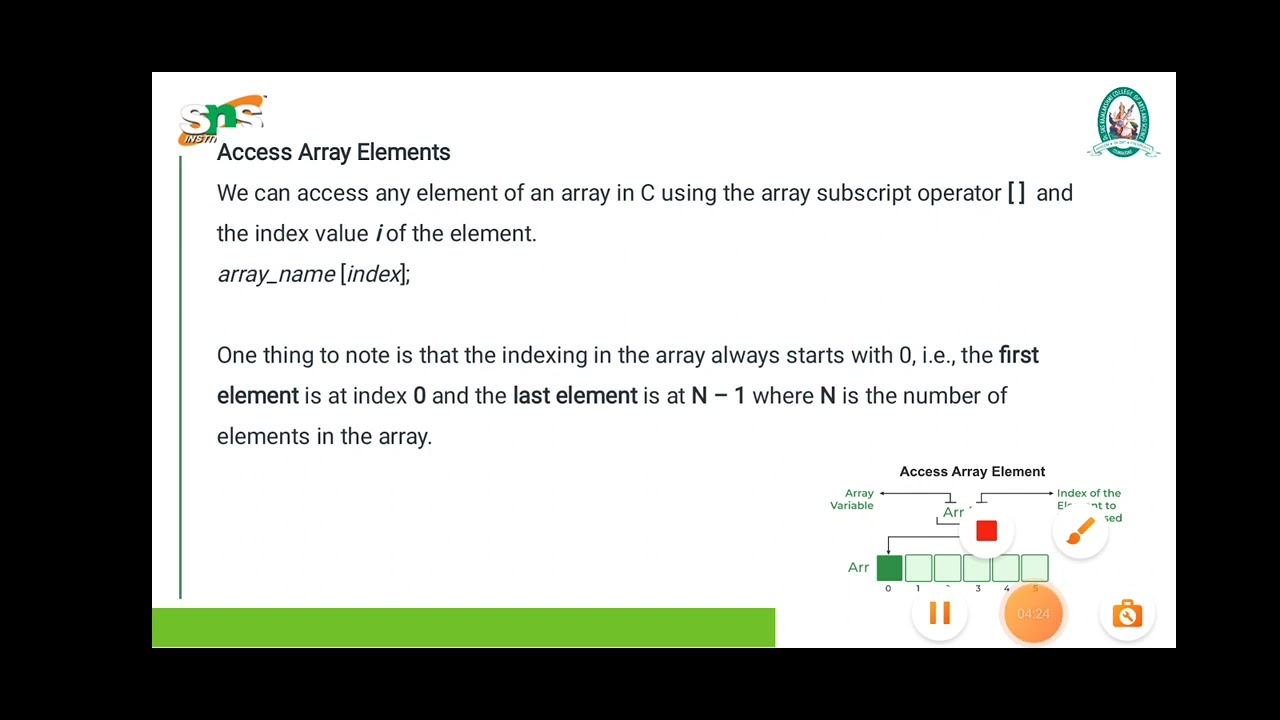 Arrays in C #designthinking #snsdesignthinkers #snsinstitutions - YouTube