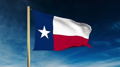 4K texas flag slider style. Waving in the win with cloud background animation Stock video