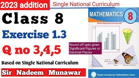 Class 8 Exercise 1.3 Q no 3,4,5  Single National Curriculum Maths SNC Ex 1.3 Sir Nadeem Munawar