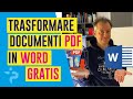 Come trasformare i documenti PDF in WORD (GRATIS)