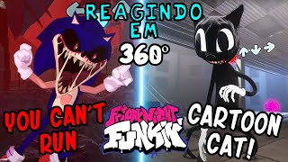 A NOVA MUSICA DO SONIC.EXE E MAIS CARTOON CAT! - React Friday Night Funkin  VR 360 