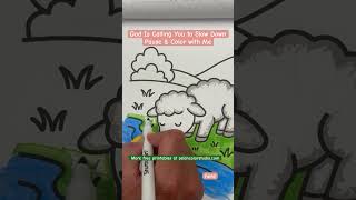 Slow down with this peaceful Psalm 23 coloring meditation | Christian coloring book pages #Psalm23