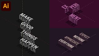 টাইপোগ্রাফি | How to Create an Isometric Text Effect in Adobe Illustrator | 3D Text Effect