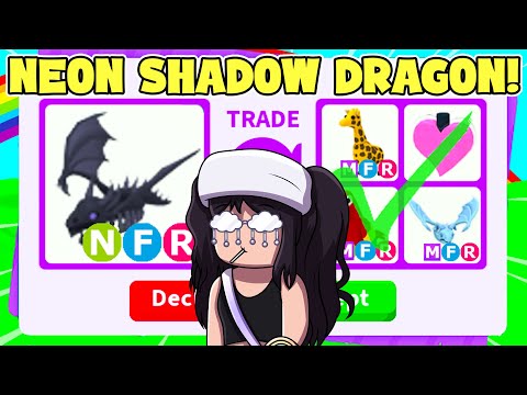 OMG OMG  i traded MY MEGA NEON shadow DRAGON AWAY (ROBLOX ADOPT ME)