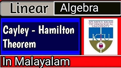 Cayley hamilton theorem in malayalam