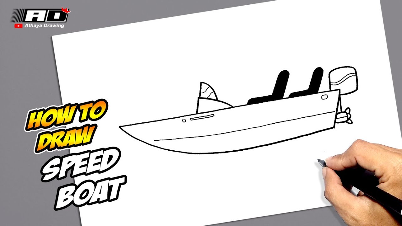 Speed boat drawing easily/ How to draw speed boat step by step