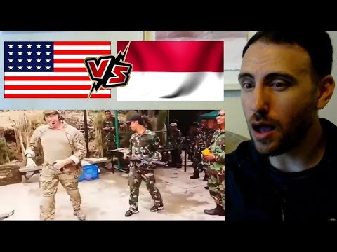 AMERICAN REACTION Mengadu Kekuatan TNI Indonesia vs Tentara Amerika - reaksi bule