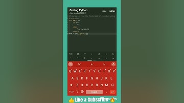 Python: Program to find the factorial of a number using recursion #python#coding#shorts  .#viral