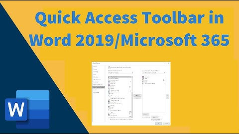 Quick access toolbar in Word 2019