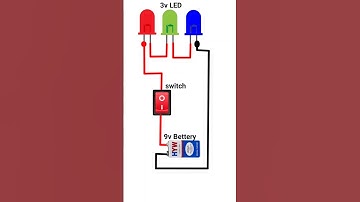 3v led series connection with 9v battery & Switch #ytshortsvideo